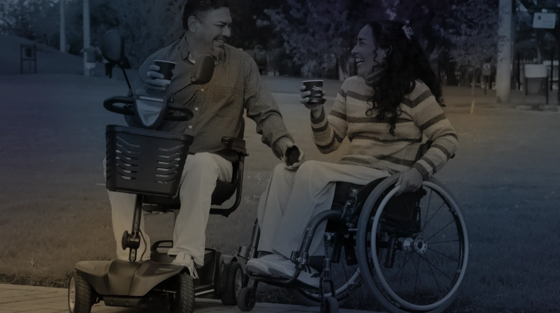 Man and woman sharing coffee